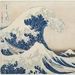 Under the wave of Kanagawa, or The great Wave from the series 36 Views of Mt. Fuji, c. 1830-31 (woodblock print)