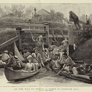 On the Way to Henley, a Scene in Cookham Lock (engraving)