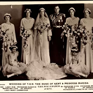Wedding of Prince George, Duke of Kent and Princess Marina, 1934 (b / w photo)