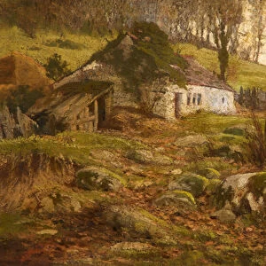 A Welsh Cottage, 1884 (oil on canvas)