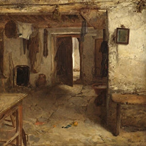 West Highland Cottage Interior (oil on canvas)