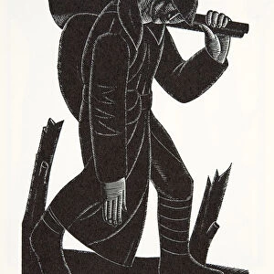 Westward Hoe!, after a drawing by David James, 1921 (woodcut engraving)