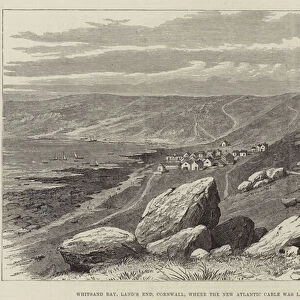 Whitsand Bay, Lands End, Cornwall, where the New Atlantic Cable was landed (engraving)