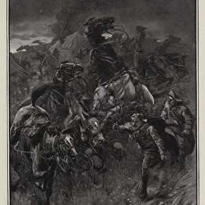 A Wild Stampede, the Effect of a South African Hail-Storm (litho)