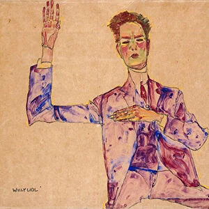 Willy Lidl, 1910 (gouache and black crayon on tan paper)