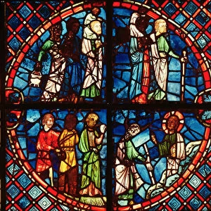 Window from the Chapel of the Virgin depicting the Israelites in the Desert