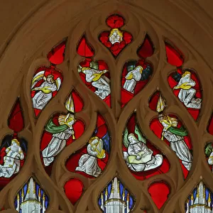 Window depicting Angel Musicians, (stained glass)