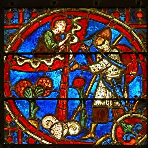 Window depicting Gideons Fleece (stained glass)