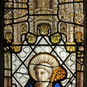 Window s3 depicting St Neot (stained glass)