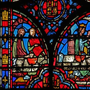 Window w13 Esther requests a banquet Esth V 6-8 (stained glass)