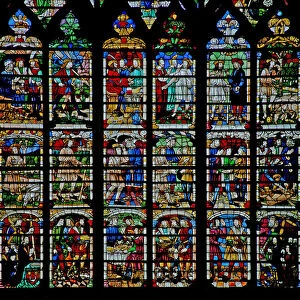 Window w232 depicting scenes from the story of Daniel (stained glass)