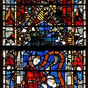 Window w38 depicting the administration of penance (stained glass)