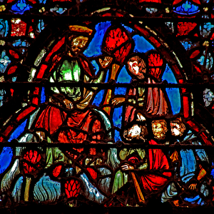 Window w4 Joshua speaks to the people Josh III 5 (stained glass)