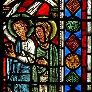 Window wXX depicting an angel and a saint (stained glass)