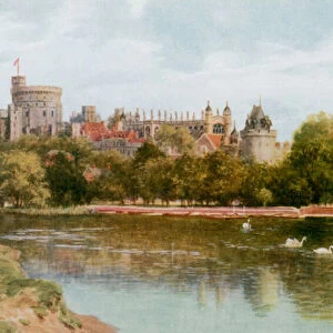 Windsor Castle (colour litho)