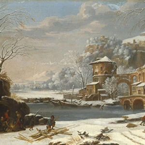 Winter Landscape, 1674 (oil on canvas)