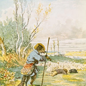 The Wolf as a Shepherd, from the Fables by Jean de La Fontaine (1621-95)