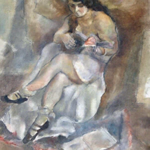 Woman with a mandolin (oil on canvas)