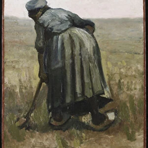 A woman with a spade, seen from behind, 1885 (oil on canvas on wood panel)