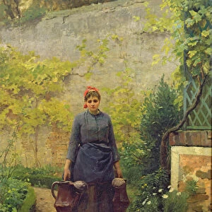 Woman with Watering Cans (oil on canvas)