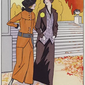 Womens fashion from the 1920s by designer Augusta Bernard (colour litho)