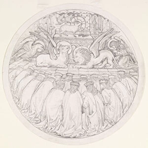 The Worship of the Lamb, design for a stained glass window at St Edmund Hall, Oxford, 1865 (pencil on paper)