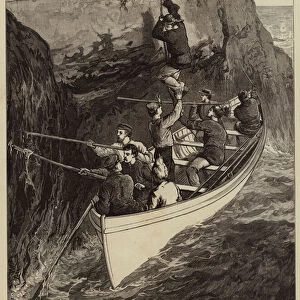 The Wreck of the Strathmore, taking the Survivors from the Island (engraving)