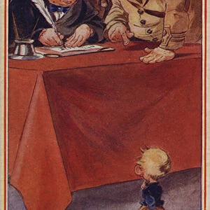 WW1 cartoon propaganda postcard of a conscientious objector (colour litho)