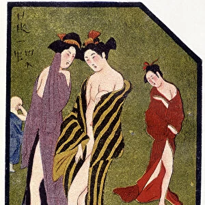 Young Japanese women leaving the bath - in "Japanese doll"
