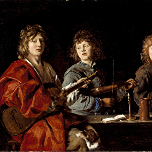 Three Young Musicians, c. 1630 (oil on wood)