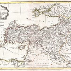 1771, Bonne Map of Turkey, Syria and Iraq, Rigobert Bonne 1727 - 1794, one of the