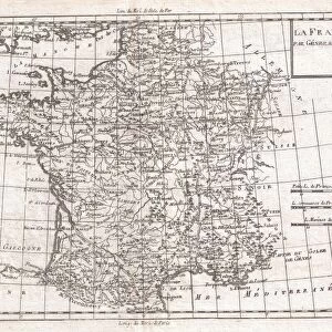 1780, Raynal and Bonne Map of France, Rigobert Bonne 1727 - 1794, one of the most