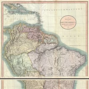1807, Cary Map of South America, John Cary, 1754 - 1835, English cartographer, topography