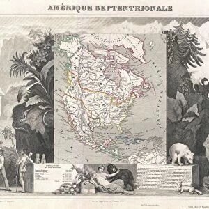 1852, Levasseur Map of North America, w- Republic of Texas, topography, cartography