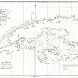 1854, Hidrografica Nautical Chart of Map of Cuba, topography, cartography, geography