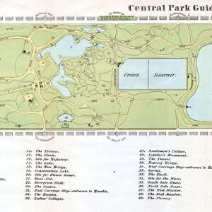 1866, Map of Central Park, New York City, New York, topography, cartography, geography
