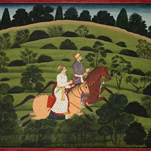 Akrura Rides Dwarka page large Basohli Bhagavata Purana