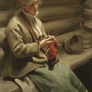 Anders Zorn Dalecarlian Girl Knitting Cabbage Margit