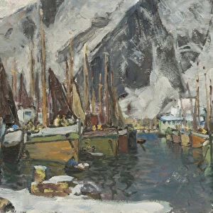 Anna Boberg 1864-1935 Fishing Boats Svolvaer