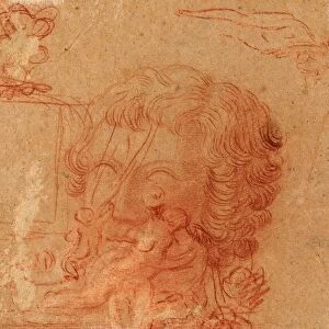 Antoine Watteau (French, 1684 - 1721), Figure Sketches and a Copy After a Sculpted Head