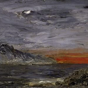 August Strindberg Sunset painting 1892 oil cardboard