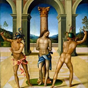 Bacchiacca, The Flagellation of Christ, Italian, 1494-1557, c. 1512-1515, oil on panel