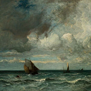 Barks Fleeing Storm 1870 / 75 Jules DuprA French