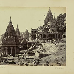 Benares Vishnu Pud Temples Burning Ghat Samuel Bourne