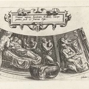 The birth of Jacob and Esau, Cornelis Cort, Julius Goltzius, after 1563 - before c. 1601