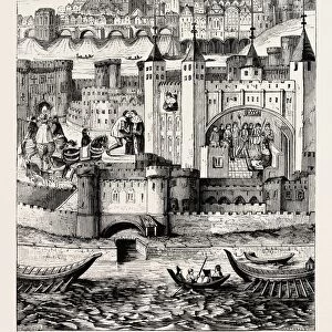 CAPTIVITY OF THE DUKE OF ORLEANS IN THE TOWER. London, UK, 19th century engraving