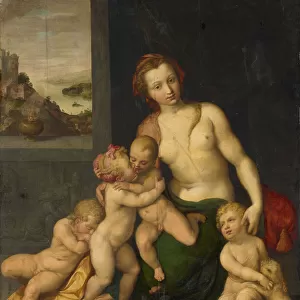 Caritas oil panel 113. 5 x 97. 5 cm unsigned Frans Floris de Vriendt I