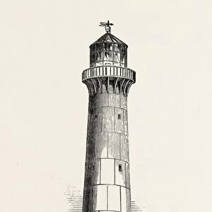 Cast-Iron Lighthouse, for Barbadoes, Barbados, 1851 Engraving