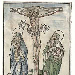 Christ Cross 1400s Germany 15th century Woodcut