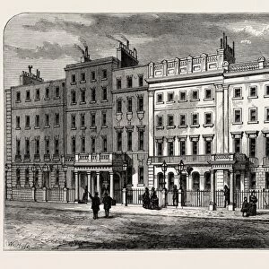 CLARIDGEs HOTEL. London, UK, 19th century engraving